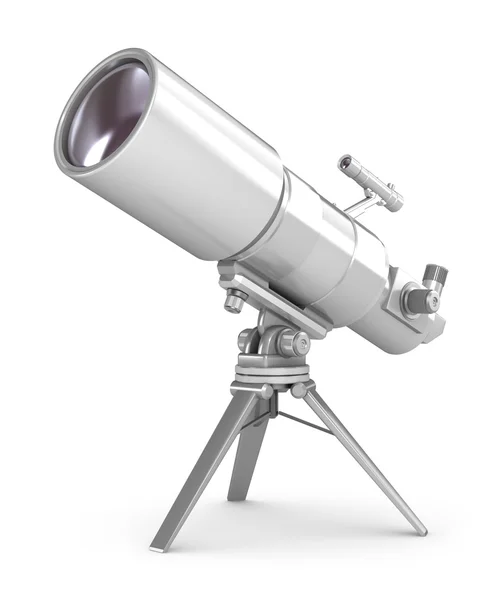 Telescópio em suporte sobre wite — Fotografia de Stock