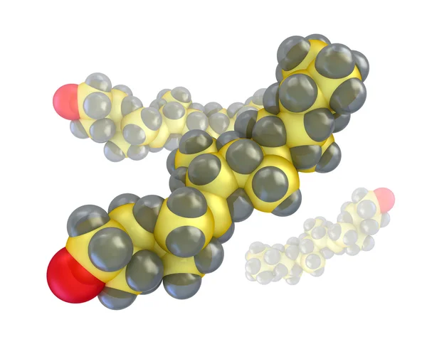 Molekül von Cholesterin-Makro über Weiß — Stockfoto