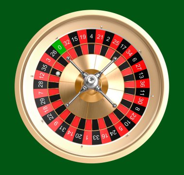 Casino rulet üstten görünüm izole,