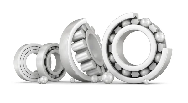 Ceramic bearings group over white — Stock Photo, Image