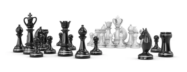 Шахматные фигуры на белом фоне — стоковое фото