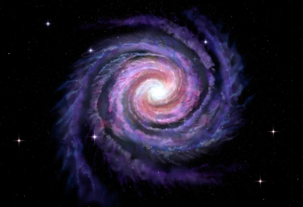 Galaxia espiral, ilustración de la Vía Láctea — Foto de Stock