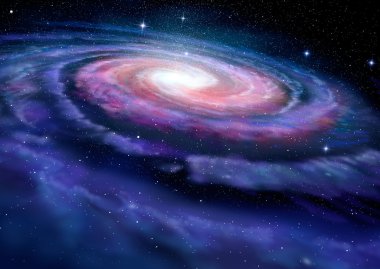 Spiral galaxy, illustration of Milky Way clipart