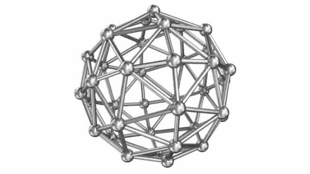 Molekül yapılardaki Çelik modeli, döngü döndürme — Stok video