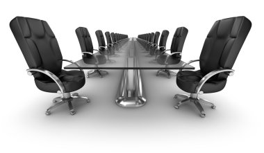 Business workplace, boardroom white interior clipart