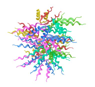 Protein 3B model üzerinde beyaz izole