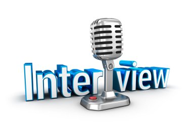 Röportaj metin ve mikrofon, 3d kavramı