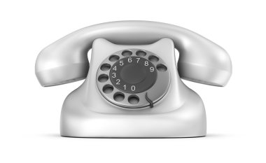 Retro telefon, önden görünüm. izole. kendi tasarım