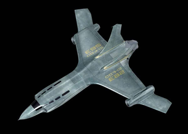 Przyszły statek kosmiczny. obraz 3D. mój własny projekt — Zdjęcie stockowe