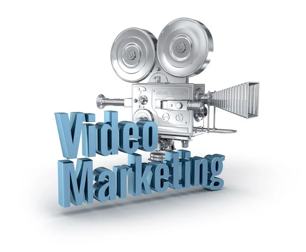 Marketing de vídeo 3d conceito de palavra sobre branco — Fotografia de Stock