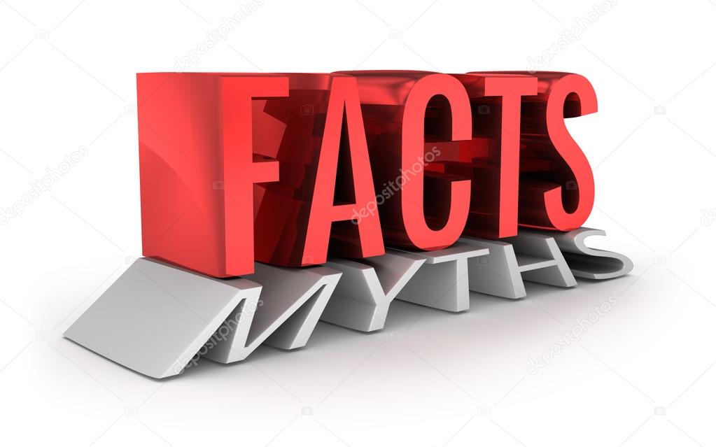 Facts instead of Myths 3d word concept over white
