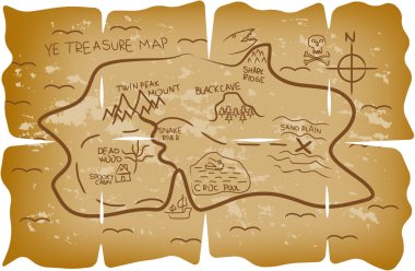 Pirate treasure map clipart