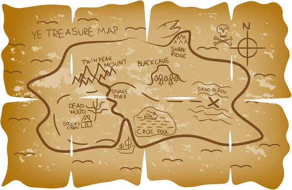 Pirate treasure map — Stock Vector