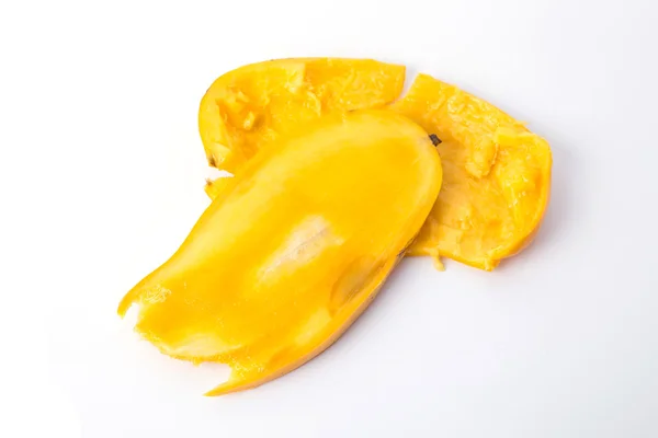 Peel mango yellow isolated on white background. — Stock Photo, Image