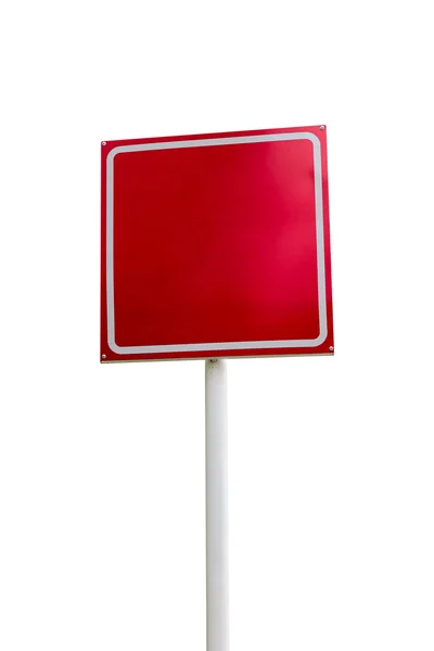 Red road sign is empty Isolated on white background — Stock Photo, Image