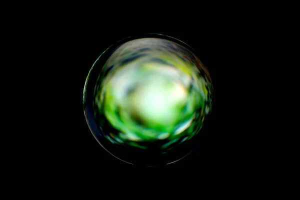 Uma Esfera Abstrata Com Padrão Desfocado Isolado Fundo Preto Círculo — Fotografia de Stock