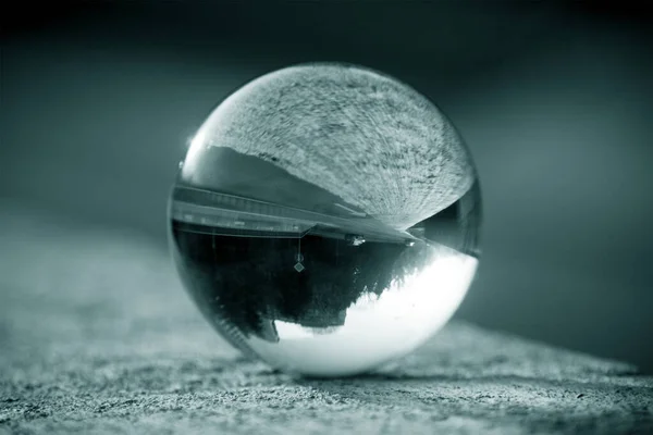 Highway View Lens Ball Glass Ball Inverted Street View Lens Royalty Free Stock Images