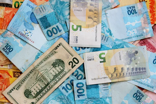 Money from different countries in close-up — Stock Photo, Image