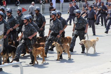 Brezilya'nın bağımsızlığını kutlamada parading askerler