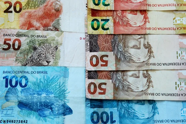 Notities van 50 en 100 geld Brazilië — Stockfoto