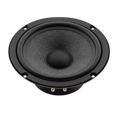 Yüksek kaliteli araba sesi orta mesafe hoparlörü beyaz üzerine izole edilmiş, piyasa sonrası otomotiv ses güncellemeleri ve hassas akustik performans için tasarlanmış..