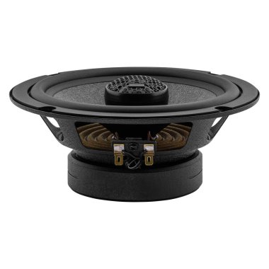 Eş eksenli hoparlörün yan profili. Merkezi bir tweet atan, beyazda izole edilmiş ve araba ses sistemi geliştirmeleri için tasarlanmış..