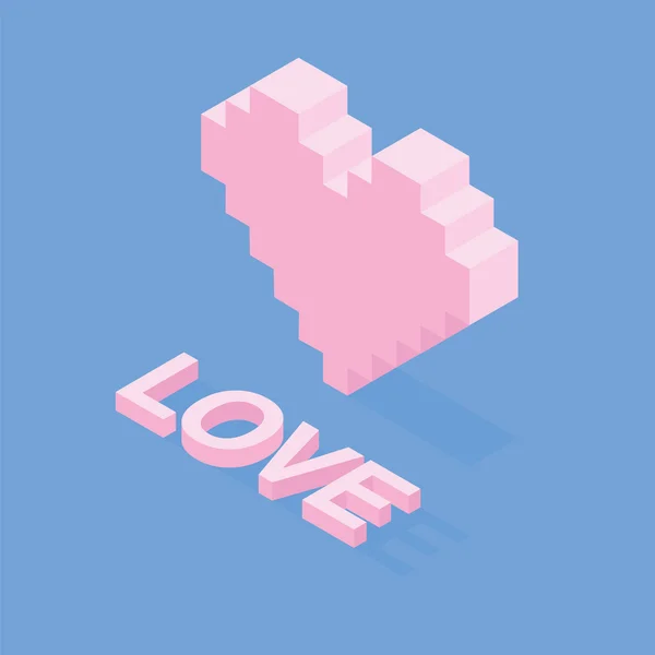 Icona del cuore pixel — Vettoriale Stock