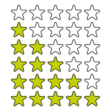 Derecelendirme üzerinde izole beyaz yıldız. Vektör çizim.