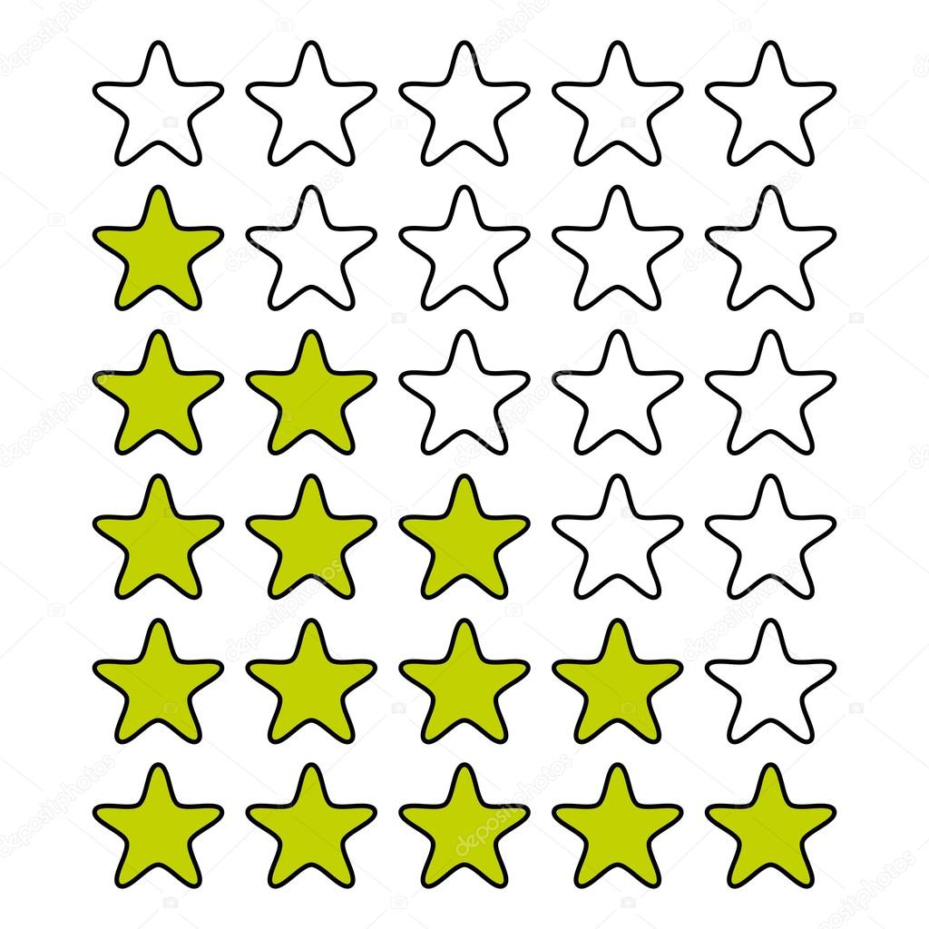 Rating stars isolated on white. Vector illustration.