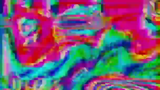 Données de couleur mélangée glitch dynamique futuriste fond chatoyant. — Video