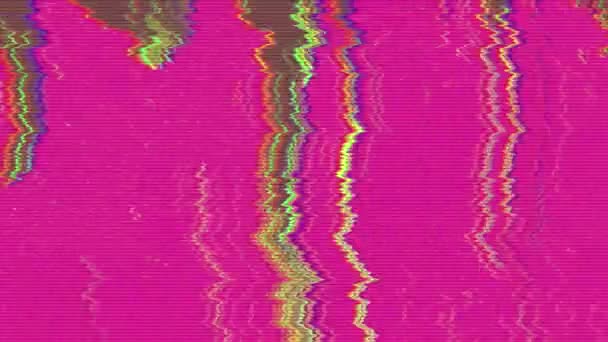 Mischfarbige Fehlerdaten neon cyberpunk schimmernder Hintergrund. — Stockvideo