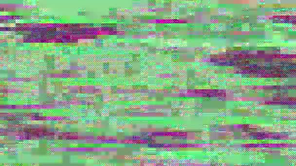 Clipe abstrato gerado digital, sistema iridescente erro vídeo fx, imitação de interferência. — Vídeo de Stock