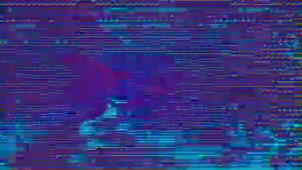 Clip fallido generado digitalmente, colapso de datos iridiscentes vfx. — Vídeos de Stock