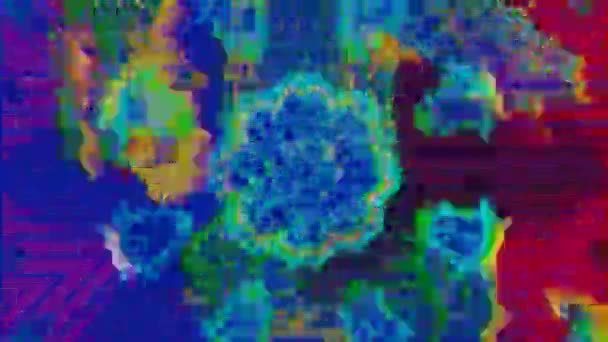 Kalejdoskop dynamisk sci-fi mode glittrande bakgrund. — Stockvideo