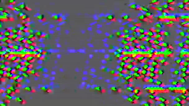 Dados abstratos glitch neon nostálgico holográfico fundo. — Vídeo de Stock