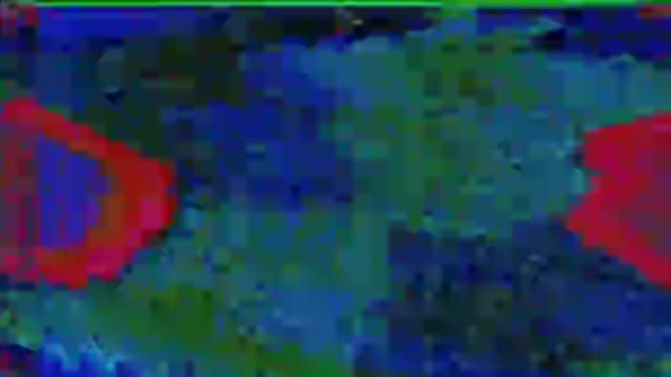 Vibrerande data glitch neon nostalgisk holografisk bakgrund. — Stockvideo