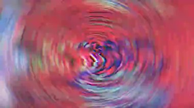 Dijital üretilmiş fütüristik görüntüler, girdap etkisi, dönen yanardöner doku.