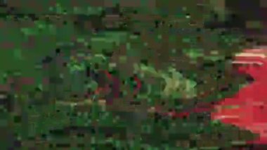 Lüks polikrom dokusu. Hasarlı TV efekti, psikedelik çizgi sanatı. 