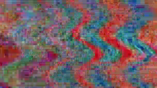 Struttura multicolore festiva. Glitch imitazione, Animazione generata dal computer. — Video Stock