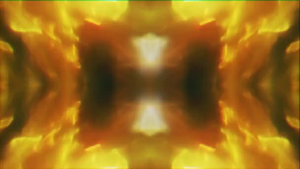Glitched quente e frio colorido geométrico sci-fi sonhador brilhante fundo. — Vídeo de Stock