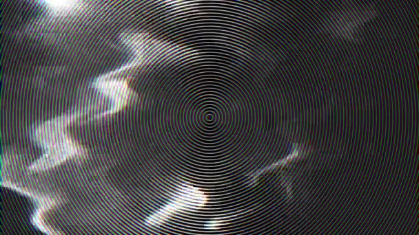 単色の波と円のミックス。デジタルダイナミック背景. — ストック動画