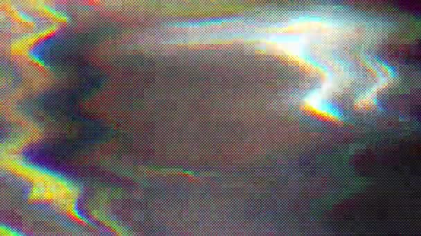 Wavy spellbinding bad tv imitation flare iridescent background. — Stock Video