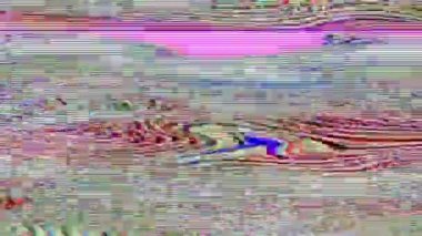 Bilimkurgu holografik arkaplanı yanıp sönerken modern sistem hatası. 