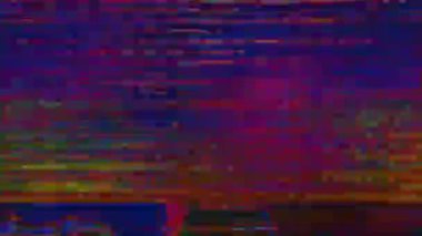 Soyut hata verisi neon nostaljik ışıltılı arkaplan.