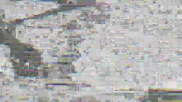 デジタルサイケデリック幾何学的ノスタルジックな虹色の背景. — ストック動画