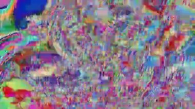 Karışık renkli veri arızası geometrik nostaljik holografik arkaplan.