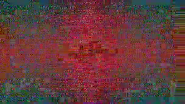 Abstract geometrische pixelvormige cyberpunk trendy glinsterende achtergrond. — Stockvideo