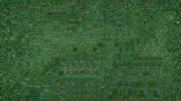 Green colored transforming interference imitation shimmering cyberpunk holographic background. — Stock Video