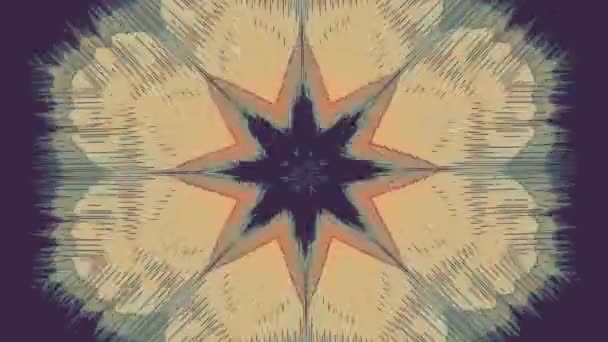 Transformierendes Sternen-Kaleidoskop, Prägeanimation für Meditationsvideos. — Stockvideo