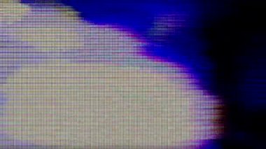 Kötü sinyalin taklit edilmesi, analog televizyon, psikedelik asit renkleri, TV ızgarası. 